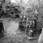 Egypt: Statue of Pharaoh Menkaure with her two Queens: “Triad of Menkaure” are more than 4,500 years old, were excavated at Giza in 1908